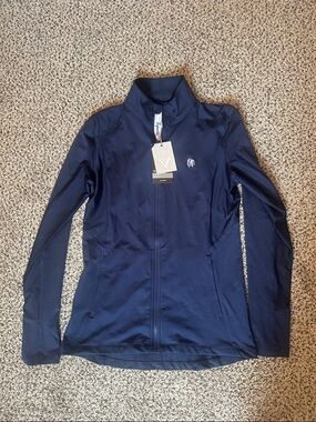 Level Wear Navy Full-Zip Performance Jacket with Embroidered Logo
